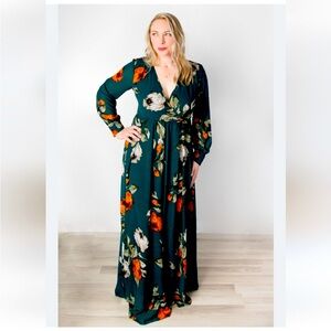 Baltic Born XS Deep Topaz Floral Olivia Maxi Dress